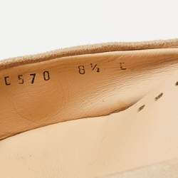 Pre Owned Salvatore Ferragamo Beige Suede Pointed Toe Slingback Sandals Size 39