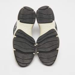 Pre Owned Salvatore Ferragamo Black Patent and Fabric Crystal Embellished Low Top Sneakers Size 38