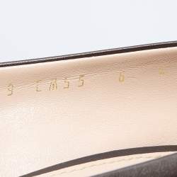 Pre Owned Salvatore Ferragamo Brown Leather Gancini Block Heel Pumps Size 36.5