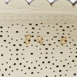 Pre Owned Salvatore Ferragamo Light Blue Laser Cut Leather Varina Ballet Flats Size 39