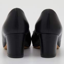 Pre Owned Salvatore Ferragamo Black Leather Vara Bow Pumps Size 35.5
