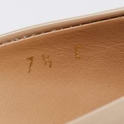 مملوكة مسبقًا Salvatore Ferragamo Beige/Black Patent Slip On Pumps Size 38