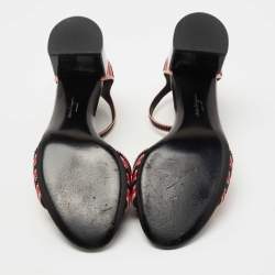 Pre Owned Salvatore Ferragamo Multicolor Patent Leather Gavina Ankle Strap Sandals Size 39