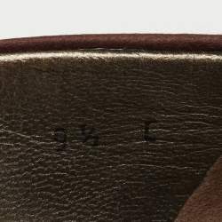 Salvatore Ferragamo Brown Satin Vara Bow Peep Toe Pumps Size 40