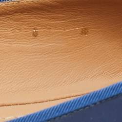 Pre Owned Salvatore Ferragamo Blue Leather Varina Ballet Flats Size 38.5