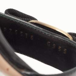Salvatore Ferragamo Black Patent Leather Vara Bow Sandals Size 37.5
