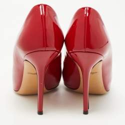 Pre Owned Salvatore Ferragamo Red Patent Leather Susi Pumps Size 38