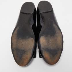 Pre Owned Salvatore Ferragamo Black Patent Leather Varina Ballet Flats Size 38