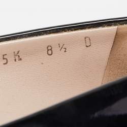 Pre Owned Salvatore Ferragamo Black Patent Leather Vara Bow Pumps Size 39