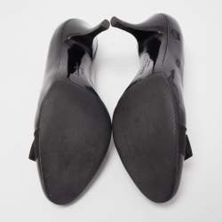 Pre Owned Salvatore Ferragamo Black Patent Leather Vara Bow Pumps Size 39