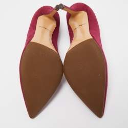 مملوكة مسبقًا Salvatore Ferragamo Burgundy Suede Pointed Toe Pumps Size 39