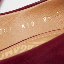 مملوكة مسبقًا Salvatore Ferragamo Burgundy Suede Pointed Toe Pumps Size 39