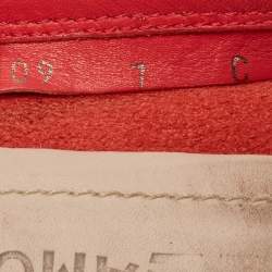 Salvatore Ferragamo Red Leather Gancini Slip On Loafers Size 37.5