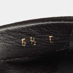 مملوكة مسبقًا Salvatore Ferragamo Black Suede Vara Bow Eva Mosaic Pumps Size 37