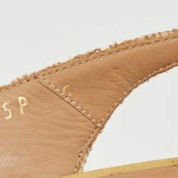 مملوكة مسبقًا Salvatore Ferragamo Multicolor Texture Suede and Patent Peep Toe Bow Pumps Size 36.5