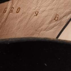 Pre Owned Salvatore Ferragamo Black Leather and Suede T Strap Platform Sandals Size 39.5