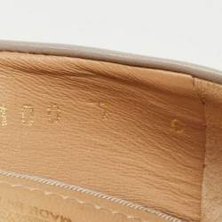 Pre Owned Salvatore Ferragamo Grey Leather Mimi Bow Pumps Size 37.5