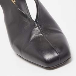 Pre Owned Salvatore Ferragamo Black Leather Sloane Slingback Pumps Size 39