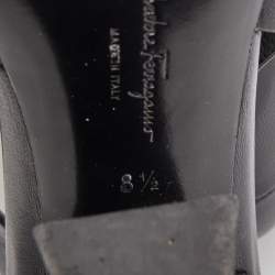 Pre Owned Salvatore Ferragamo Black Leather Sloane Slingback Pumps Size 39