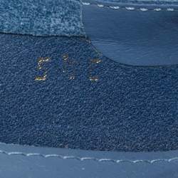 Pre Owned Salvatore Ferragamo Blue Suede Capraia Crosta Espadrille Pumps Size 36