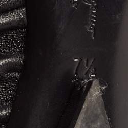 Pre Owned Salvatore Ferragamo Black Leather Vara Bow Scrunch Ballet Flats Size 38