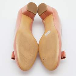 Pre Owned Salvatore Ferragamo Pink Patent Leather Vara Bow Pumps Size 40