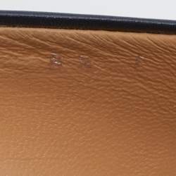 Pre Owned Salvatore Ferragamo Blue Leather Block Heel Pumps Size 39