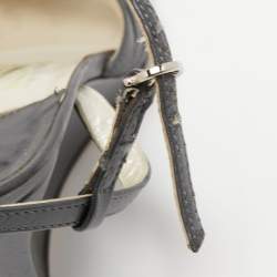 Salvatore Ferragamo Grey Leather Strappy Wedge Sandals Size 36.5 