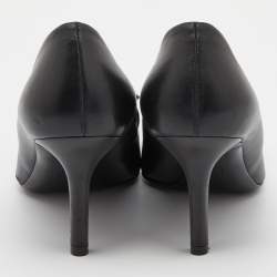 Pre Owned حذاء كعب عالي سالفاتوري فيراغامو جلد لامع أسود فيونكة فارا مقاس 37