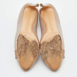 Pre Owned Salvatore Ferragamo Pink Leather Rilly Pumps Size 40.5