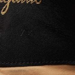 Pre Owned Salvatore Ferragamo Black Leather and Velvet Knee Length Boots Size 38