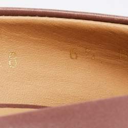 Pre Owned Salvatore Ferragamo Brown Leather Platform Pumps Size 37