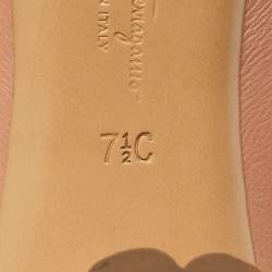 Pre Owned Salvatore Ferragamo Dusty Pink Leather Capua Block Heel Pumps Size 38