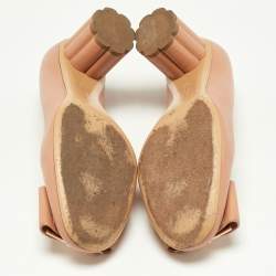 Pre Owned Salvatore Ferragamo Dusty Pink Leather Capua Block Heel Pumps Size 38