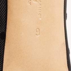 Pre Owned Salvatore Ferragamo Black Mesh Vara Bow Pumps Size 39.5