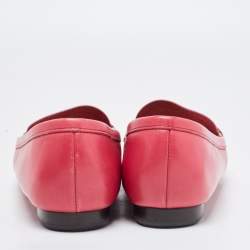 Salvatore Ferragamo Pink Leather Gancini Bit Loafers Size 39