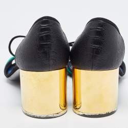 Salvatore Ferragamo Tricolor Suede and Lizard Ankle Tie Sandals Size 37
