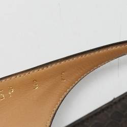 Pre Owned Salvatore Ferragamo Brown Python  Leather Vara Bow Slingback  Pumps Size 39.5