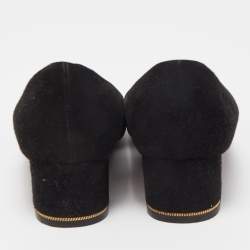 Pre Owned Salvatore Ferragamo Black Suede Detail Pumps Size 40 