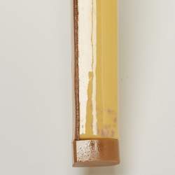 Pre Owned Salvatore Ferragamo Yellow Patent Leather Vara Bow Platform Pumps Size 41.5