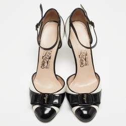 Pre Owned Salvatore Ferragamo Black Patent Leather Vara Bow D'orsay Pumps Size 39