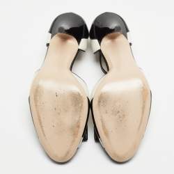 Pre Owned Salvatore Ferragamo Black Patent Leather Vara Bow D'orsay Pumps Size 39