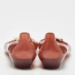 Salvatore Ferragamo Brown Jelly Bermuda Flats Size 36.5 
