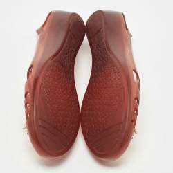 Salvatore Ferragamo Brown Jelly Bermuda Flats Size 36.5 