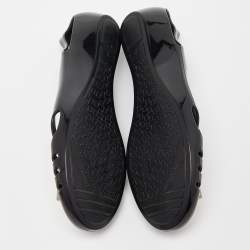 Pre Owned Salvatore Ferragamo Black Jelly Bermuda Ballet Flats Size 37.5