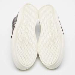 Pre Owned Salvatore Ferragamo Brown Croc Leather Pacau Slip On Sneakers Size 39.5