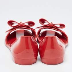 Pre Owned Salvatore Ferragamo Red Jelly Ballet Flats Size 38.5