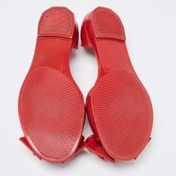 Pre Owned Salvatore Ferragamo Red Jelly Ballet Flats Size 38.5