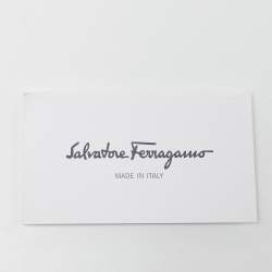 Pre Owned Salvatore Ferragamo Black/White Leather Varina Ballet Flats Size 40