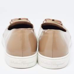 Pre Owned Salvatore Ferragamo Brown Leather Pelagie Ballet Flats Size 36